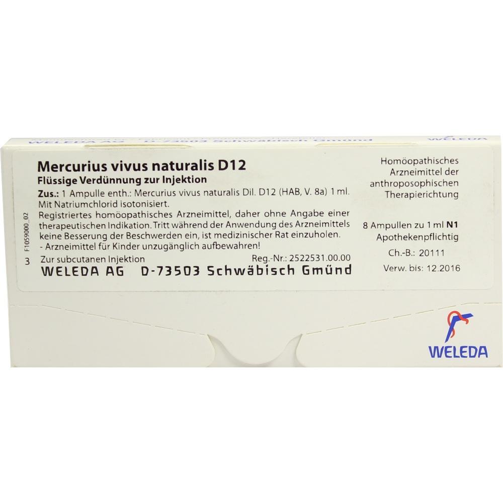WELEDA MERCURIUS VIVUS NATURALIS D 12 Ampullen 8X1 ml Ampullen