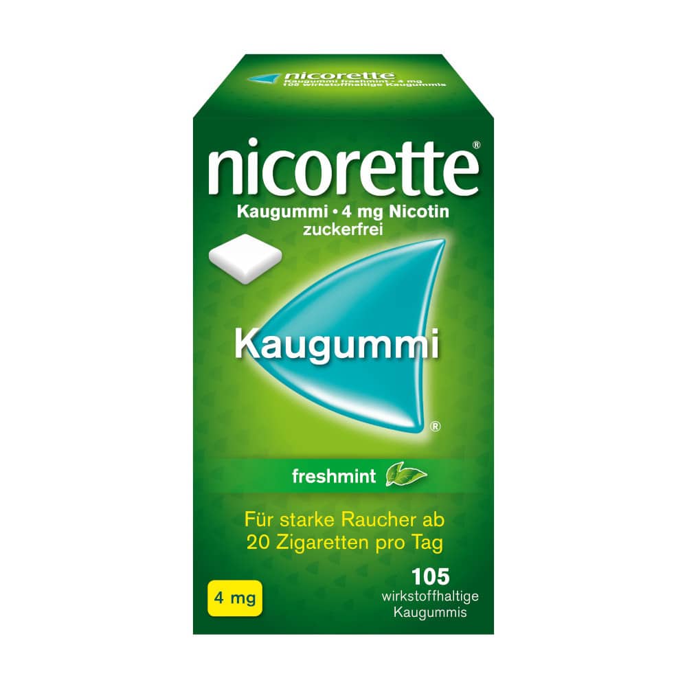 nicorette 4 mg Nikotinkaugummi freshmint für Raucher zum Aufhören
