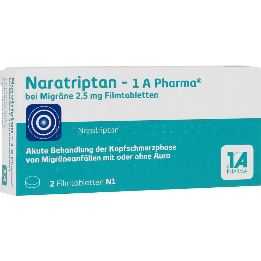 Naratriptan-1A Pharma bei Migräne 2,5mg 2 St Filmtabletten