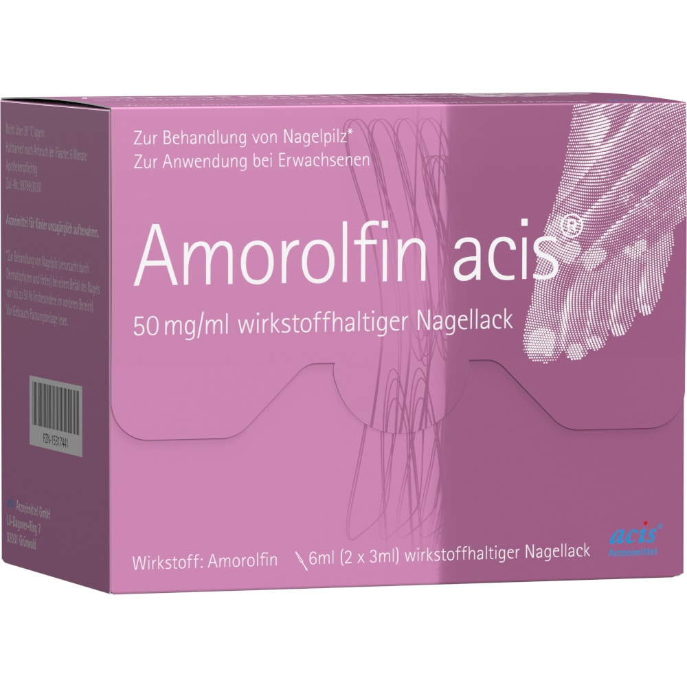 Amorolfin acis 50mg/ml wirkstoffhaltiger Nagellack 6 ml Wirkstoffhaltiger Nagellack
