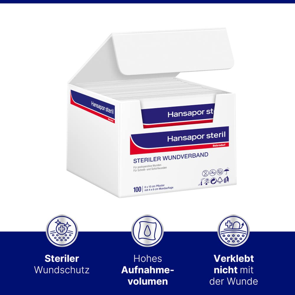 Hansapor STERILER WUNDVERBAND 8 x 10cm 1 St Verband