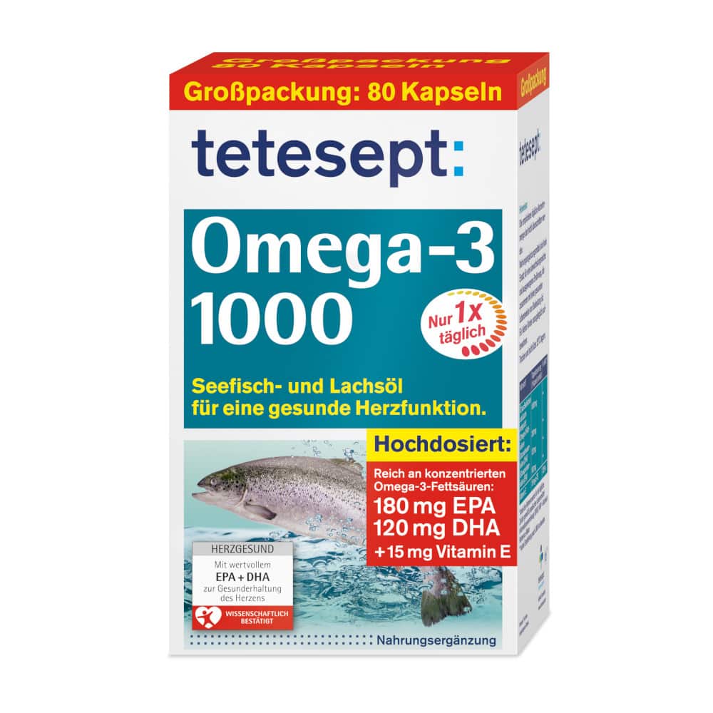 tetesept Omega-3 1000 80 St Kapseln