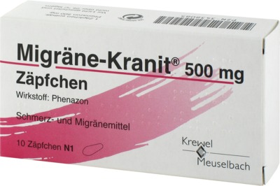 Migräne-Kranit 500mg 10 St Suppositorien