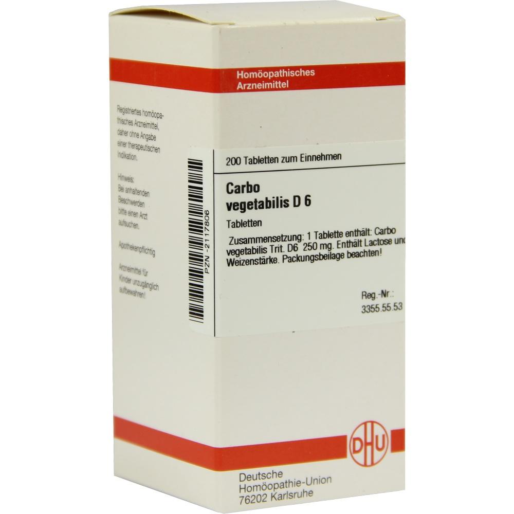 CARBO VEGETABILIS D 6 Tabletten 200 St Tabletten