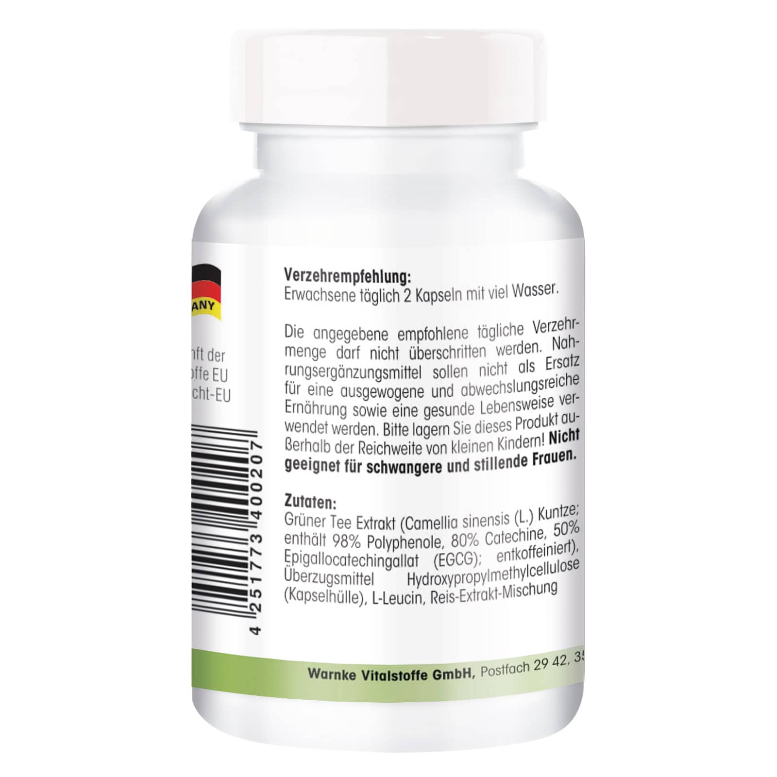 HERBA DIREKT Grüner Tee Extrakt 750mg 100 St Kapseln