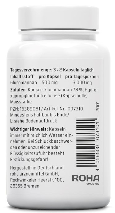 sanhelios erlements Appetitzügler zum Abnehmen 500mg Glucomannan 60 St Kapseln