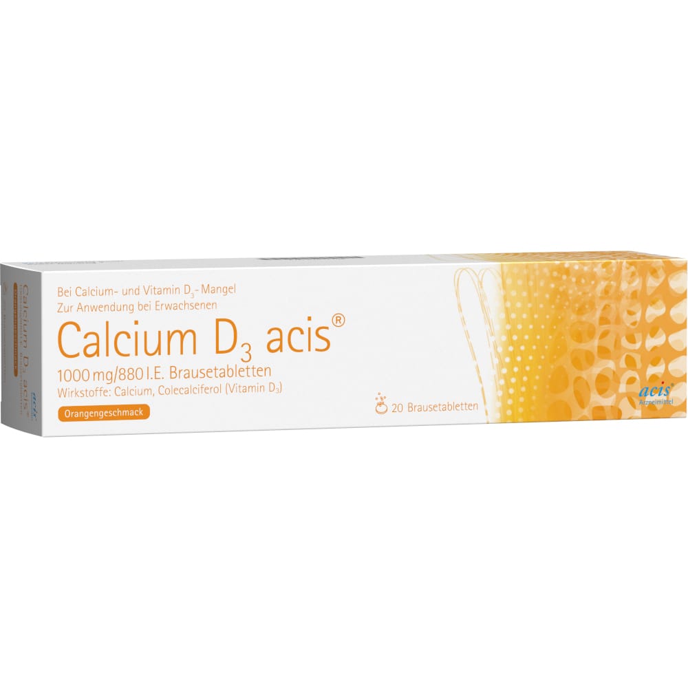 Calcium D3 acis 1000mg/880 I.E. 20 St Brausetabletten