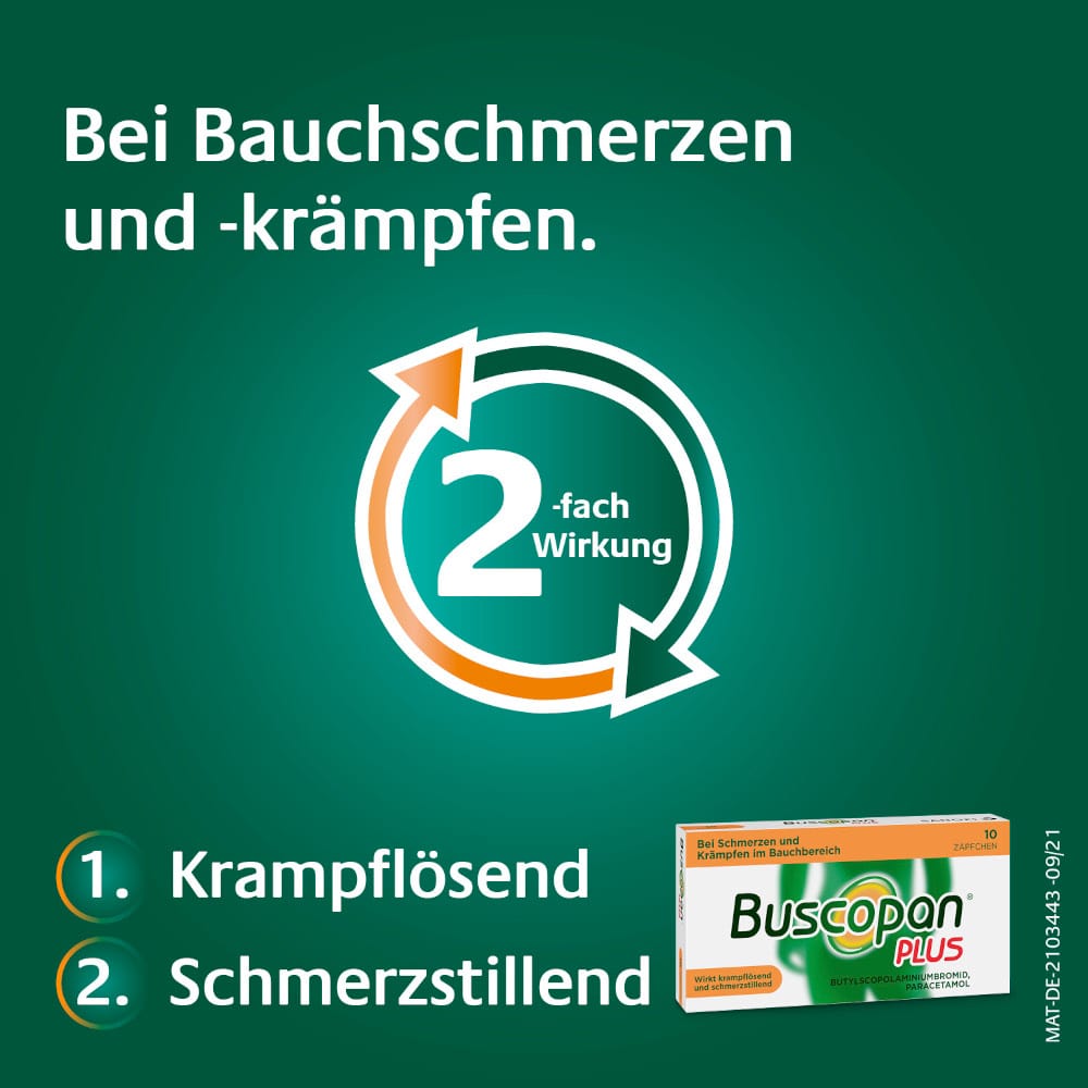 Buscopan Plus Zäpfchen - bei Bauchschmerzen  10 St Suppositorien