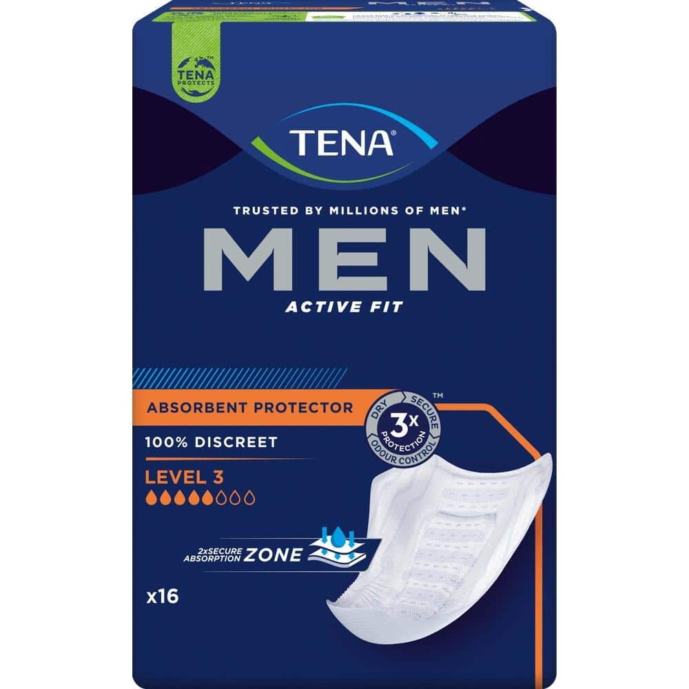 TENA MEN ACTIVE FIT LEVEL 3 Absorbent Protector 6X16 St