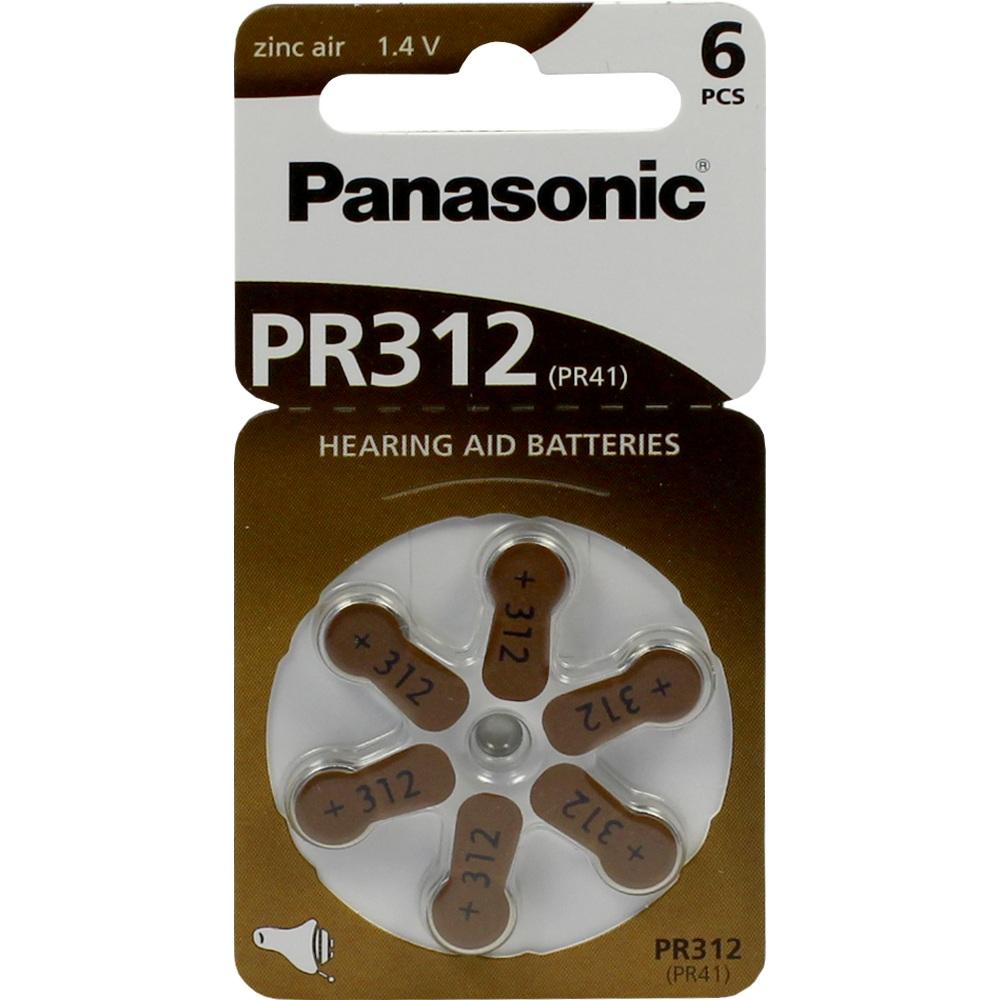 BATTERIEN für Hörgeräte Panasonic PR312 6 St