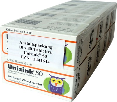 Unizink 50 10X50 St Tabletten magensaftresistent