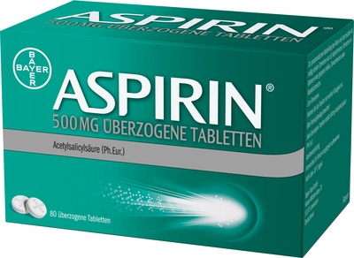 ASPIRIN 500MG  80 St Überzogene Tabletten