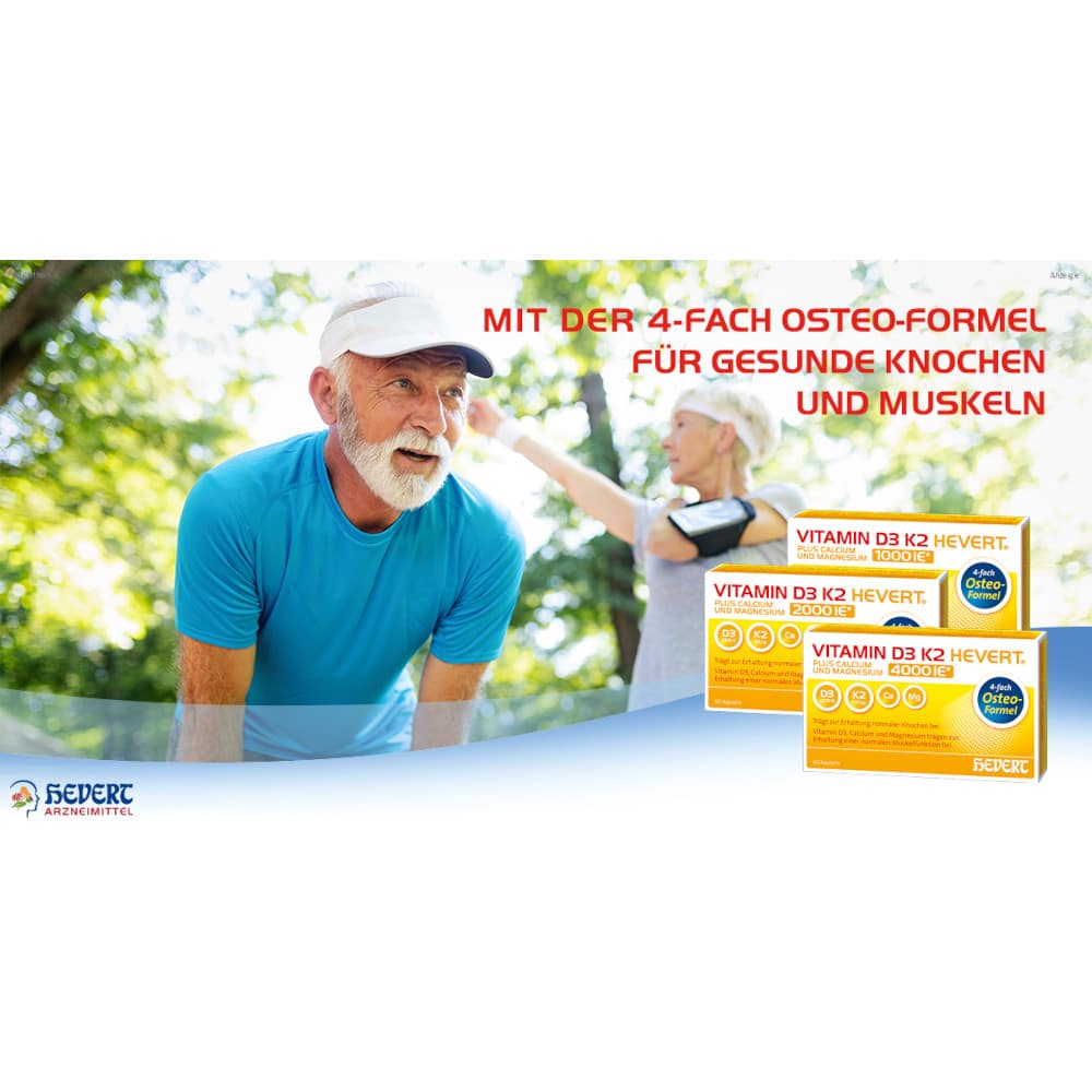 VITAMIN D3 K2 HEVERT 4000I.E. + CALCIUM & MAGNESIUM 120 St Kapseln