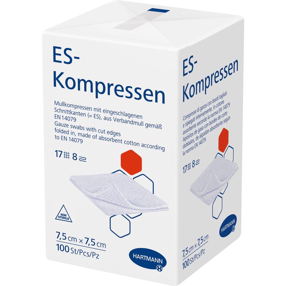 ES-KOMPRESSEN unsteril 7,5x7,5 cm 8fach 100 St Kompressen