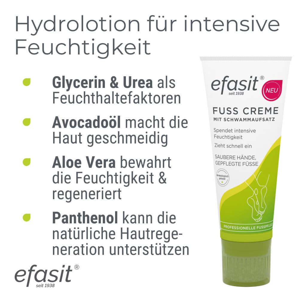 efasit FUSS CREME MIT SCHWAMMAUFSATZ 75 ml Creme