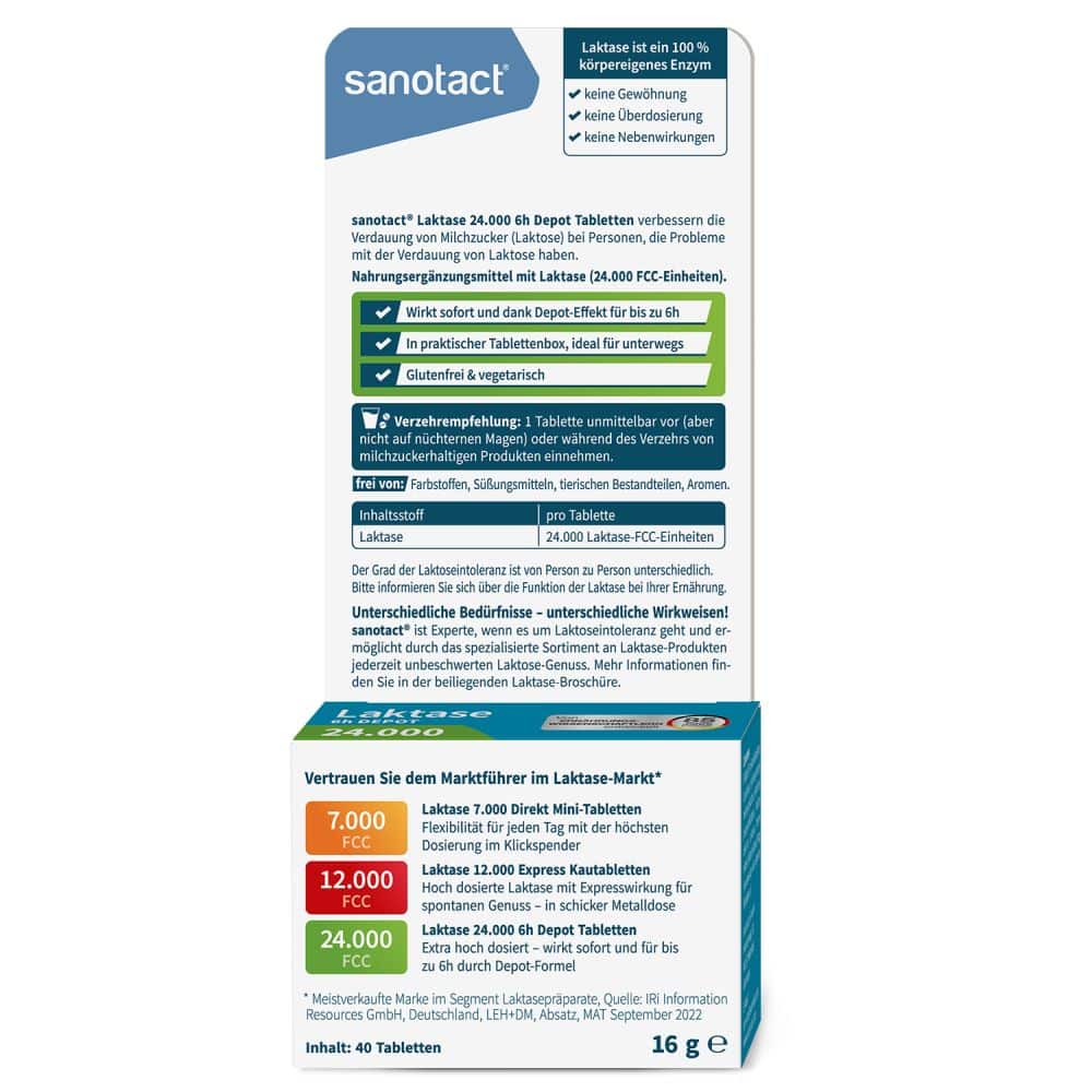 sanotact Laktase 6h DEPOT 24.000 40 St Tabletten