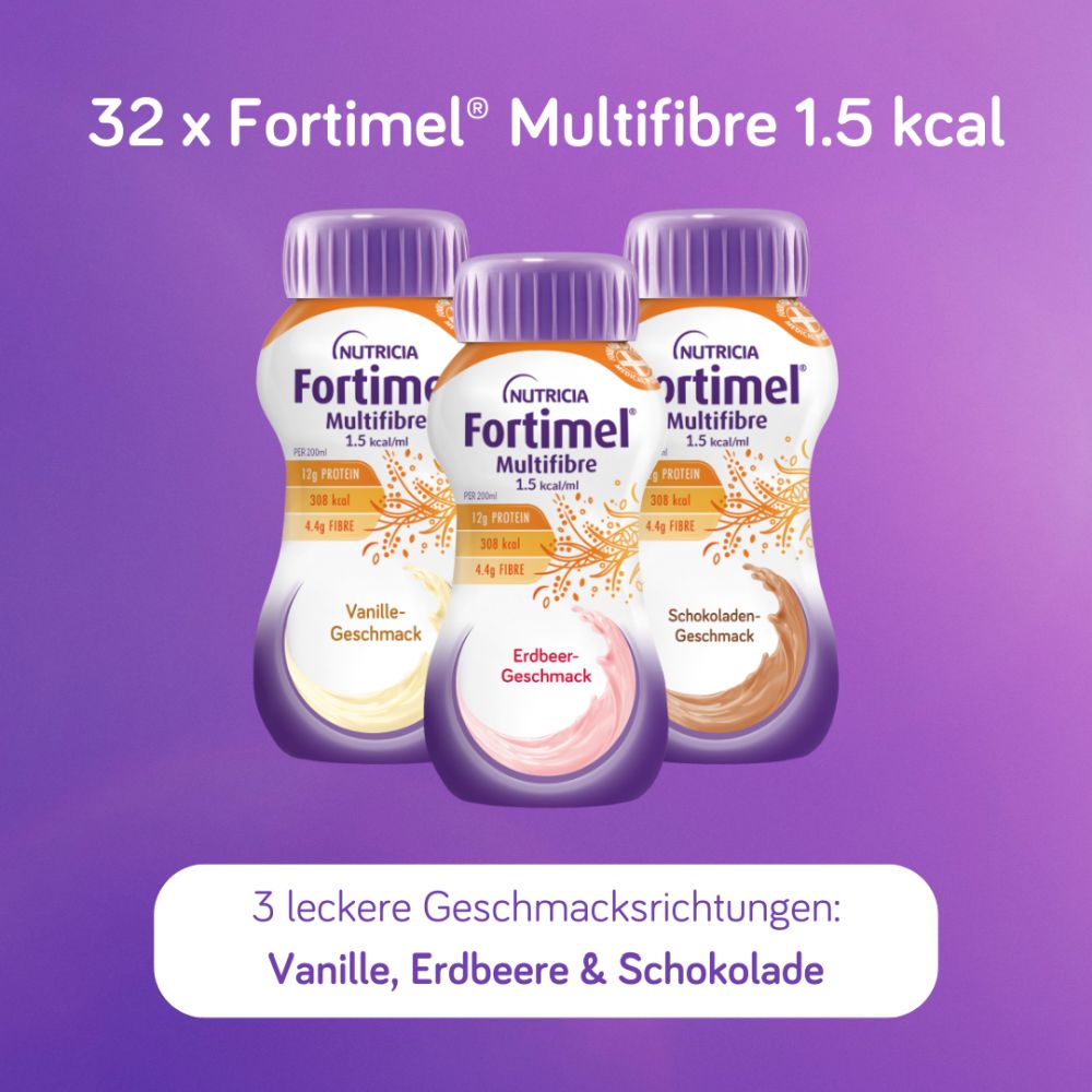 Fortimel Multifibre 1.5 kcal Mischkarton 32X200 ml Flüssigkeit Fortimel Multifibre 1.5 kcal Mischkarton 32X200 ml Flüssigkeit