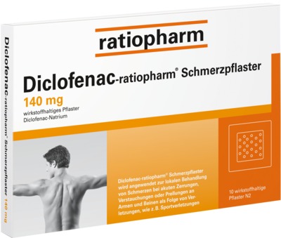 Diclofenac-ratiopharm Schmerzpflaster 140mg 10 St Pflaster