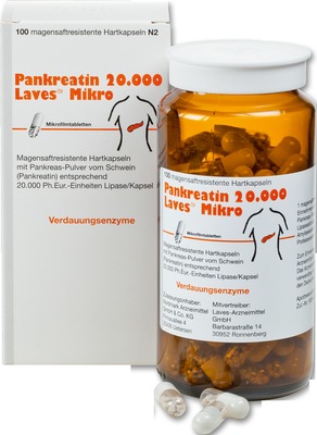 Pankreatin 20.000 Laves Mikro magensaftres.Kapseln 100 St Kapseln magensaftresistent