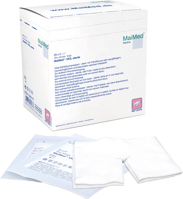 VLIES-SCHLITZKOMPRESSEN 7,5x7,5 cm steril 6fach 25X2 St Kompressen