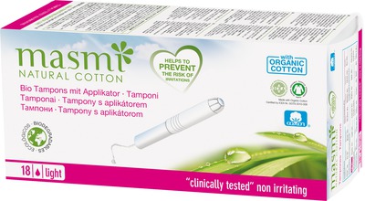 masmi Bio Tampons light mini mit Applikator 100% Baumwolle 18 St Tampon