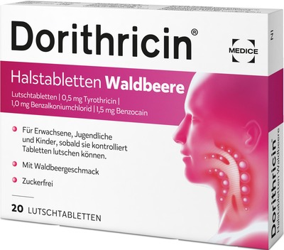 Dorithricin Waldbeere Lutschtabletten bei Halsschmerzen  20 St Lutschtabletten