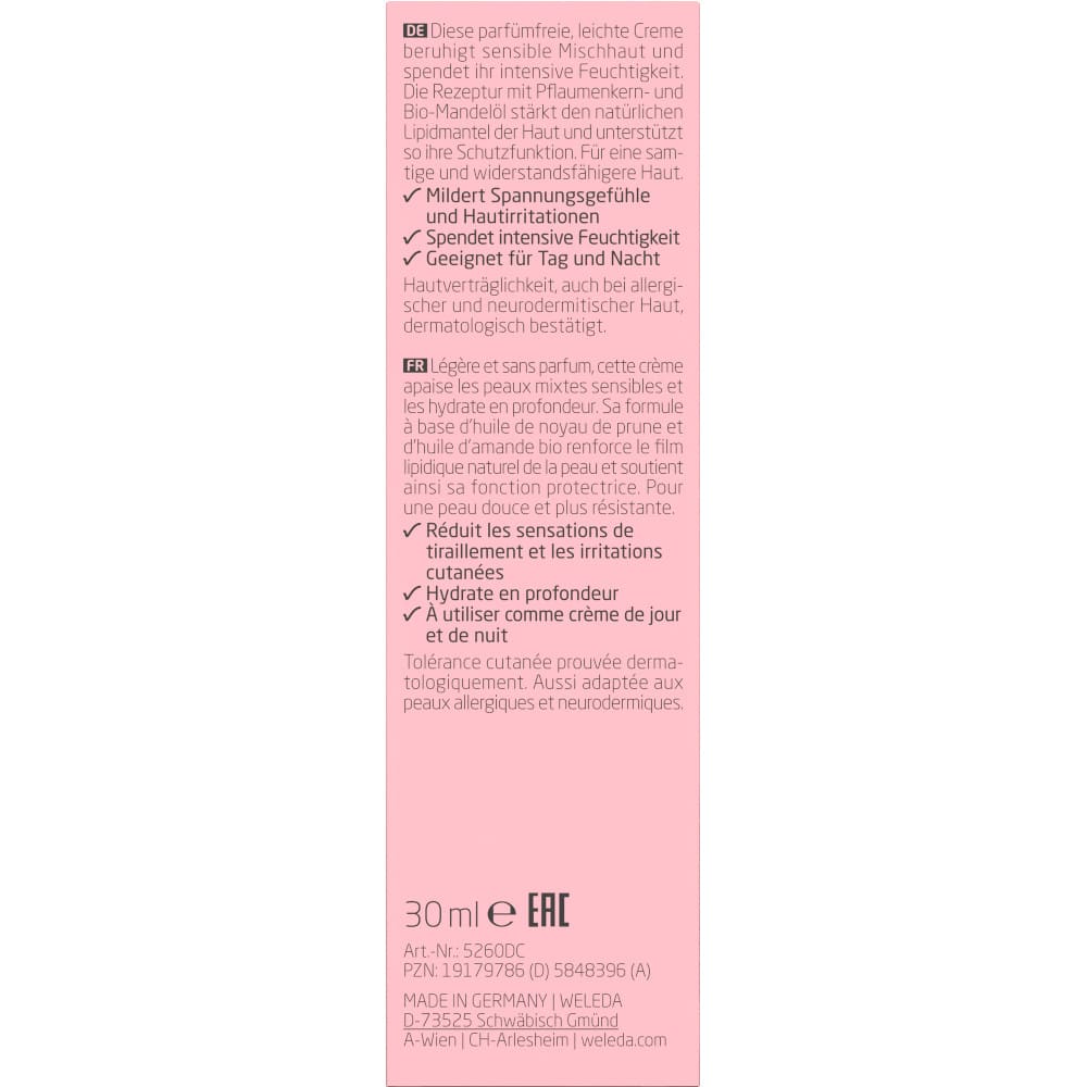 WELEDA Sensitiv Feuchtigkeitscreme Leicht Mandel 30 ml Creme