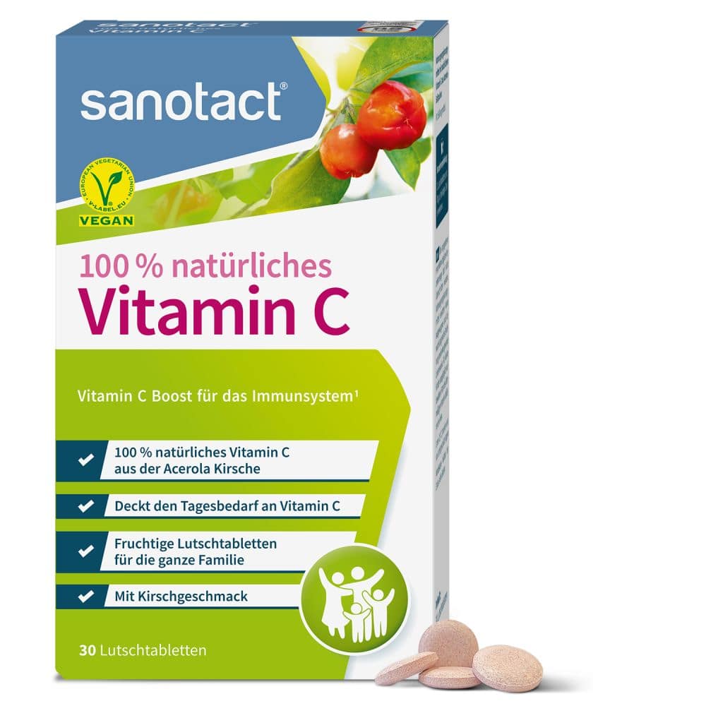 sanotact 100% natürliches Vitamin C 30 St Lutschtabletten