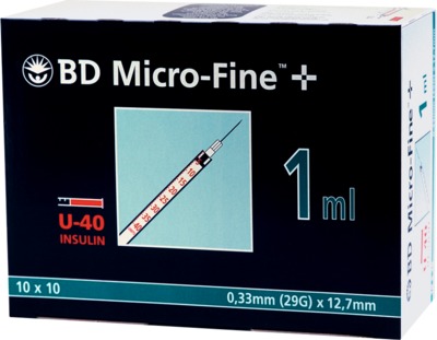 BD Micro-Fine+ Insulinspritze 1ml U40 12,7mm  100X1 ml Spritzen