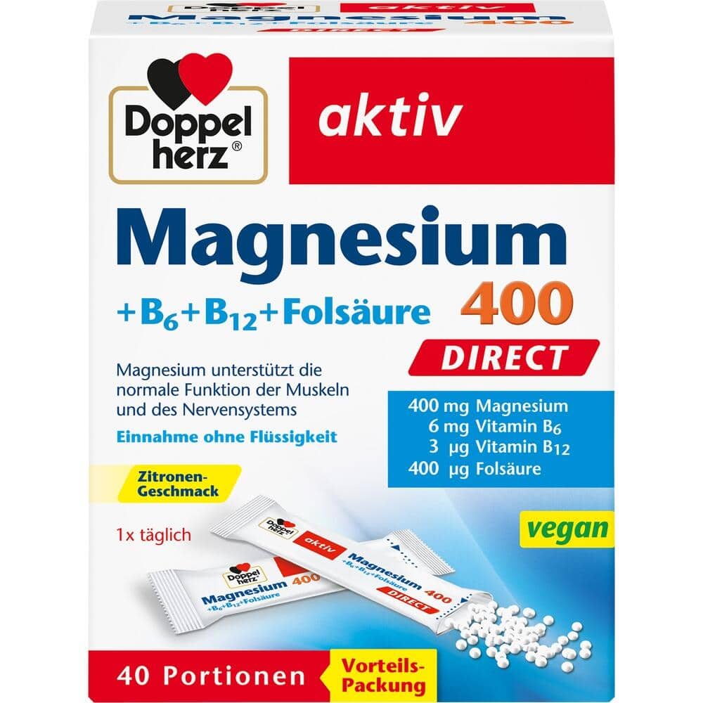 Doppelherz aktiv Magnesium 400 + B-Vitamine DIRECT  40 St Pellets