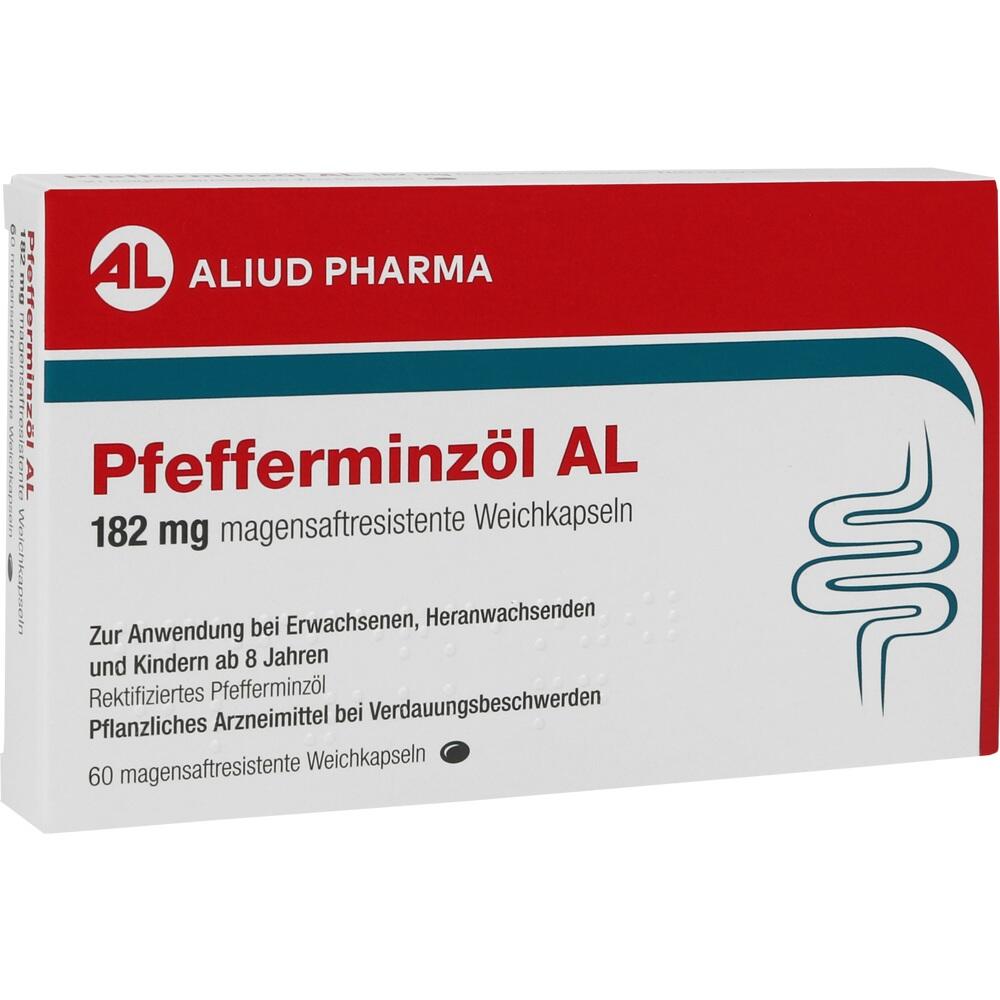 Pfefferminzöl AL 182 mg Weichkapseln bei Bauchkrämpfen, Bauchschmerzen, Blähungen, insbesondere bei Reizdarmsyndrom