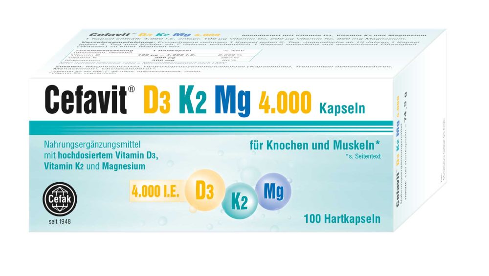 Cefavit D3 K2 Mg 4.000 I.E.  100 St Hartkapseln