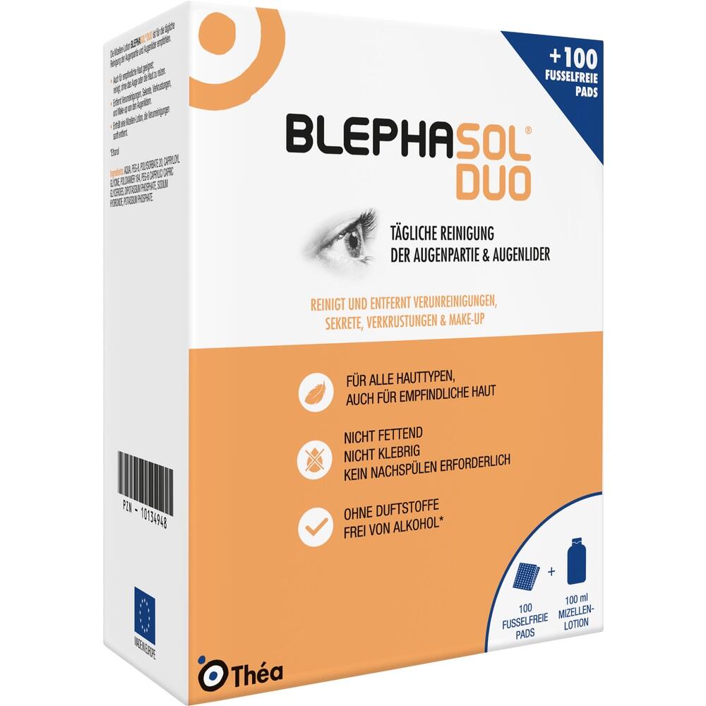 BLEPHASOL Duo 100 ml Lotion+100 Reinigungspads 1 Packung Kombipackung