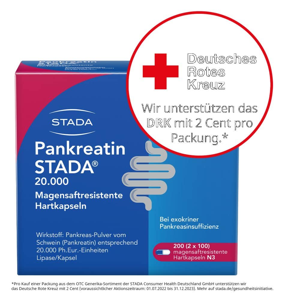 Pankreatin STADA 20000 200 St Magensaftresistente Hartkapseln