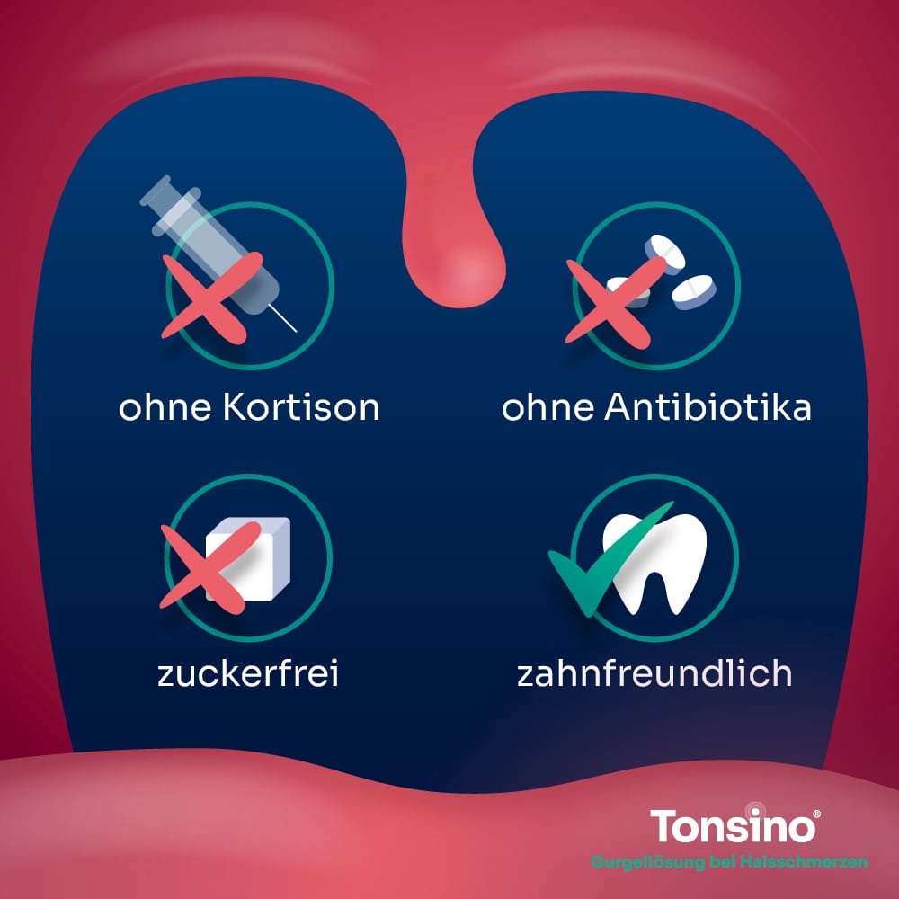 Tonsino Gurgellösung bei Halsschmerzen 240 ml Gurgellösung