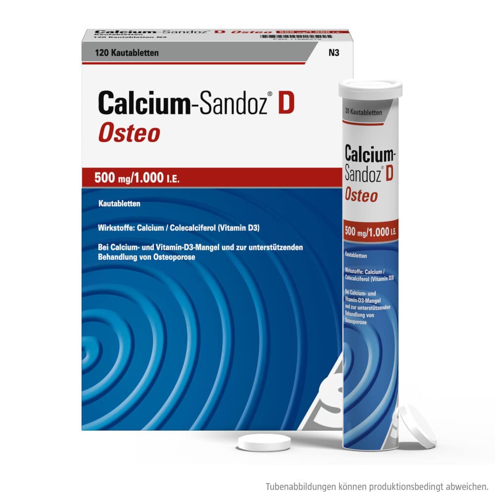 Calcium-Sandoz D Osteo 500mg/1000 I.E. 120 St Kautabletten