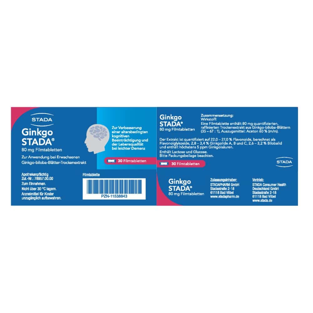 Ginkgo STADA 80mg 30 St Filmtabletten