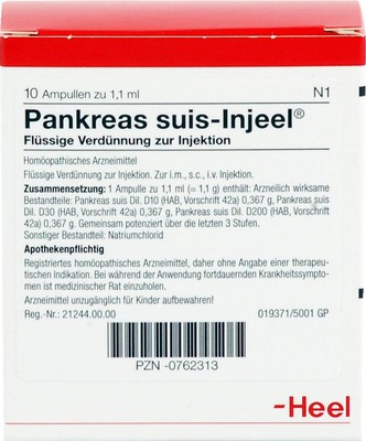 PANKREAS SUIS Injeel Ampullen 10 St Ampullen