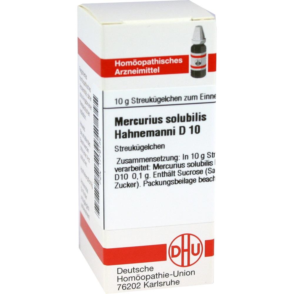 MERCURIUS SOLUBILIS Hahnemanni D 10 Globuli 10 g Globuli