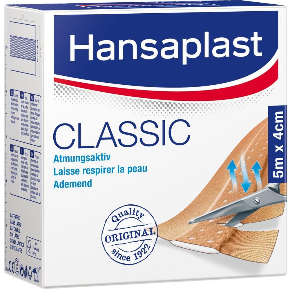 Hansaplast CLASSIC Atmungsaktiv 4cmx5m 1 St Pflaster
