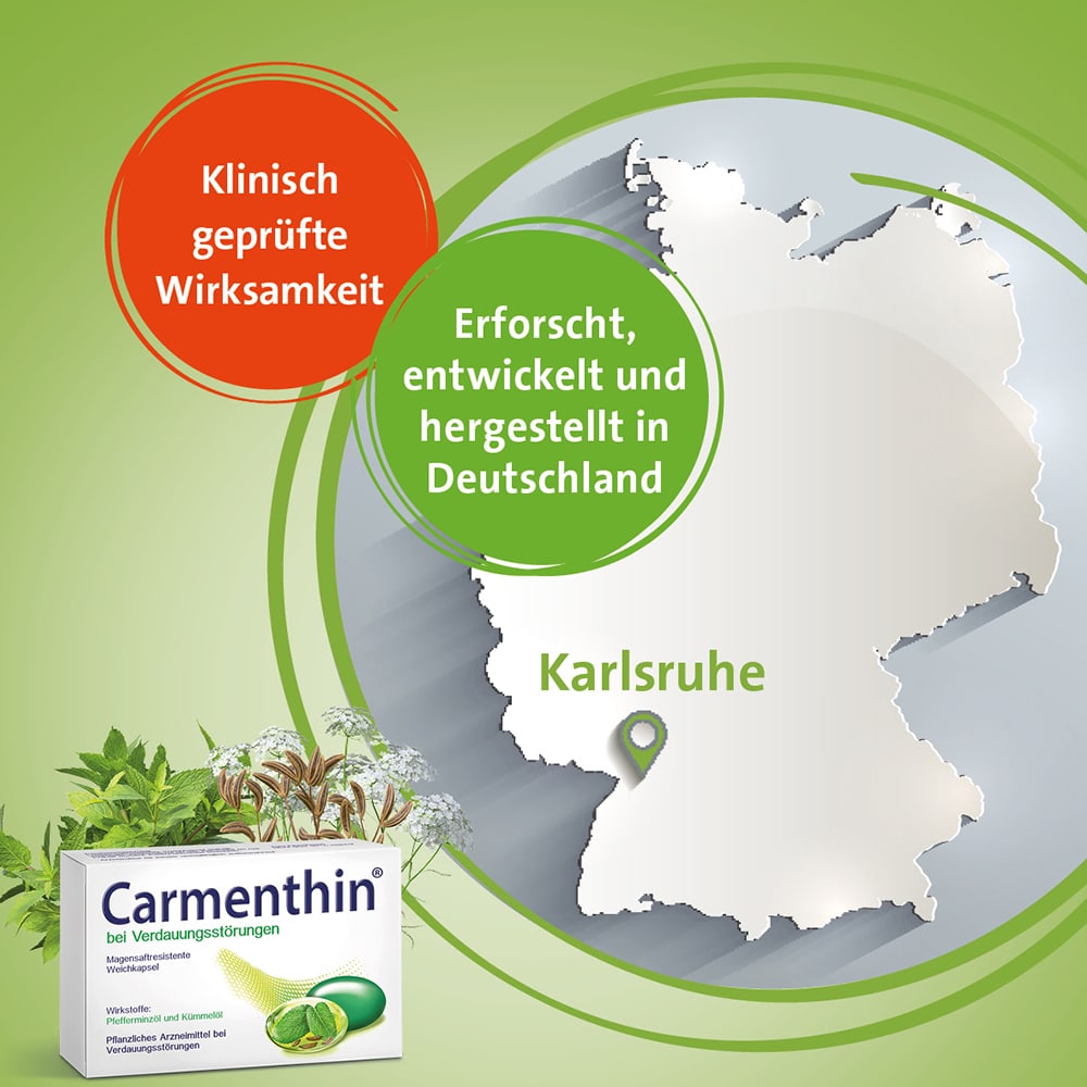 Carmenthin bei Verdauungsstörungen  42 St Magensaftresistente Weichkapseln