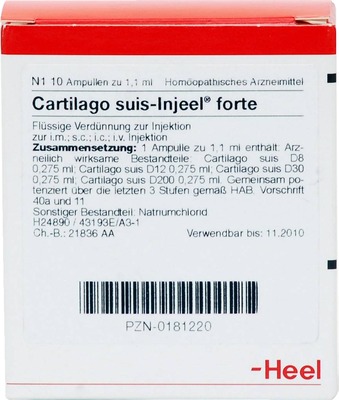 CARTILAGO suis Injeel forte Ampullen 10 St Ampullen
