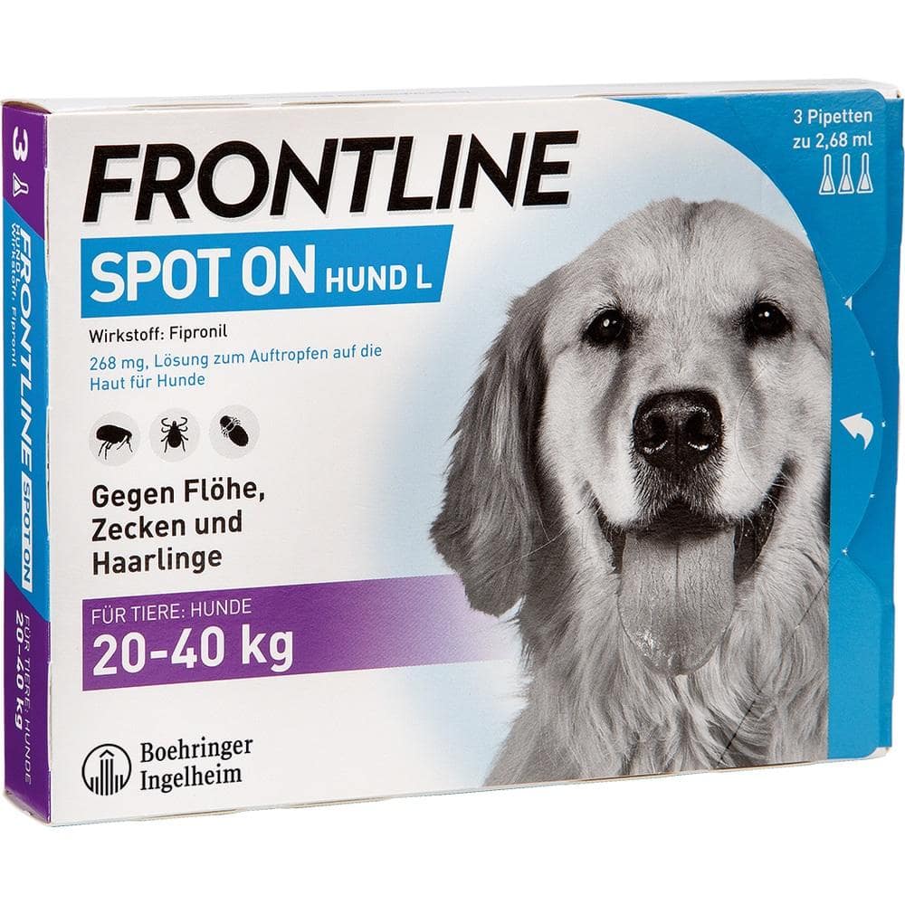 FRONTLINE SPOT-ON gegen Zecken, Flöhe und Haarlinge für Hunde L (20-40 kg)  3 St Lösung