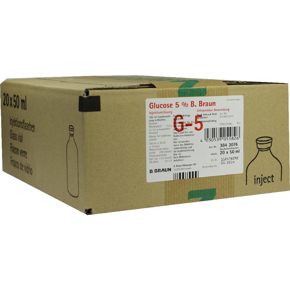 GLUCOSE 5% B.Braun Injektionslösung 20X50 ml Injektionslösung
