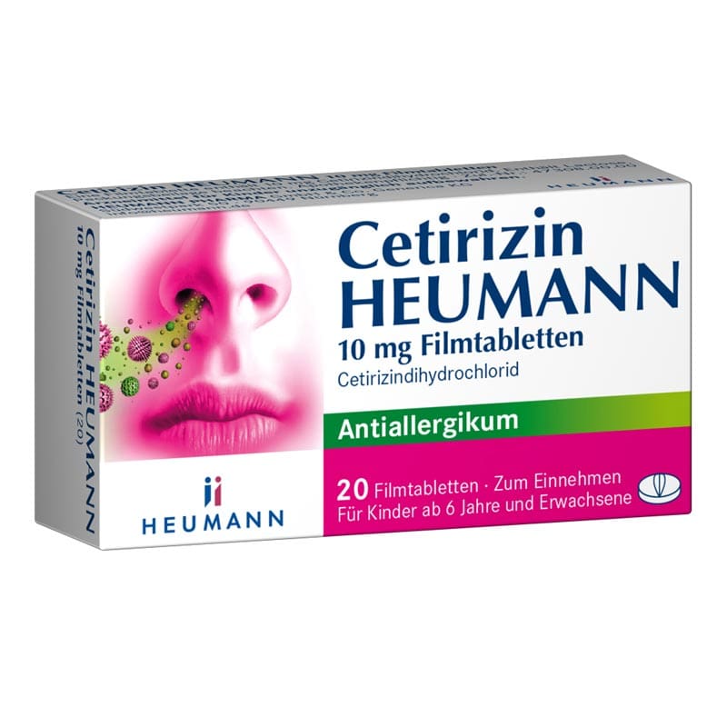 Cetirizin HEUMANN 10mg 20 St Filmtabletten