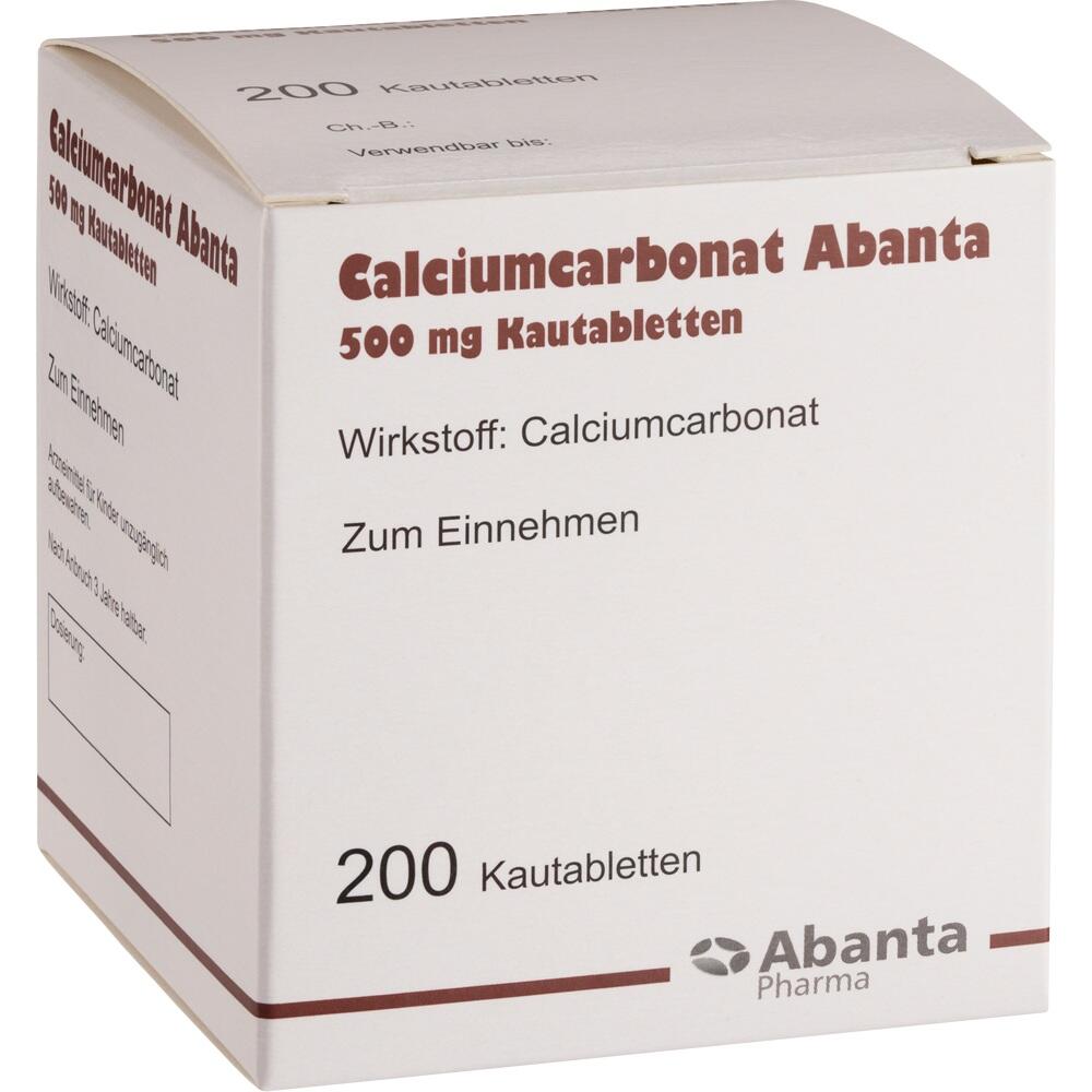 Calciumcarbonat Abanta 500 Mg Kautabletten  200 St Kautabletten