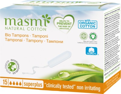 masmi Bio Tampons Super Plus 100% Bio-Baumwolle 15 St Tampon