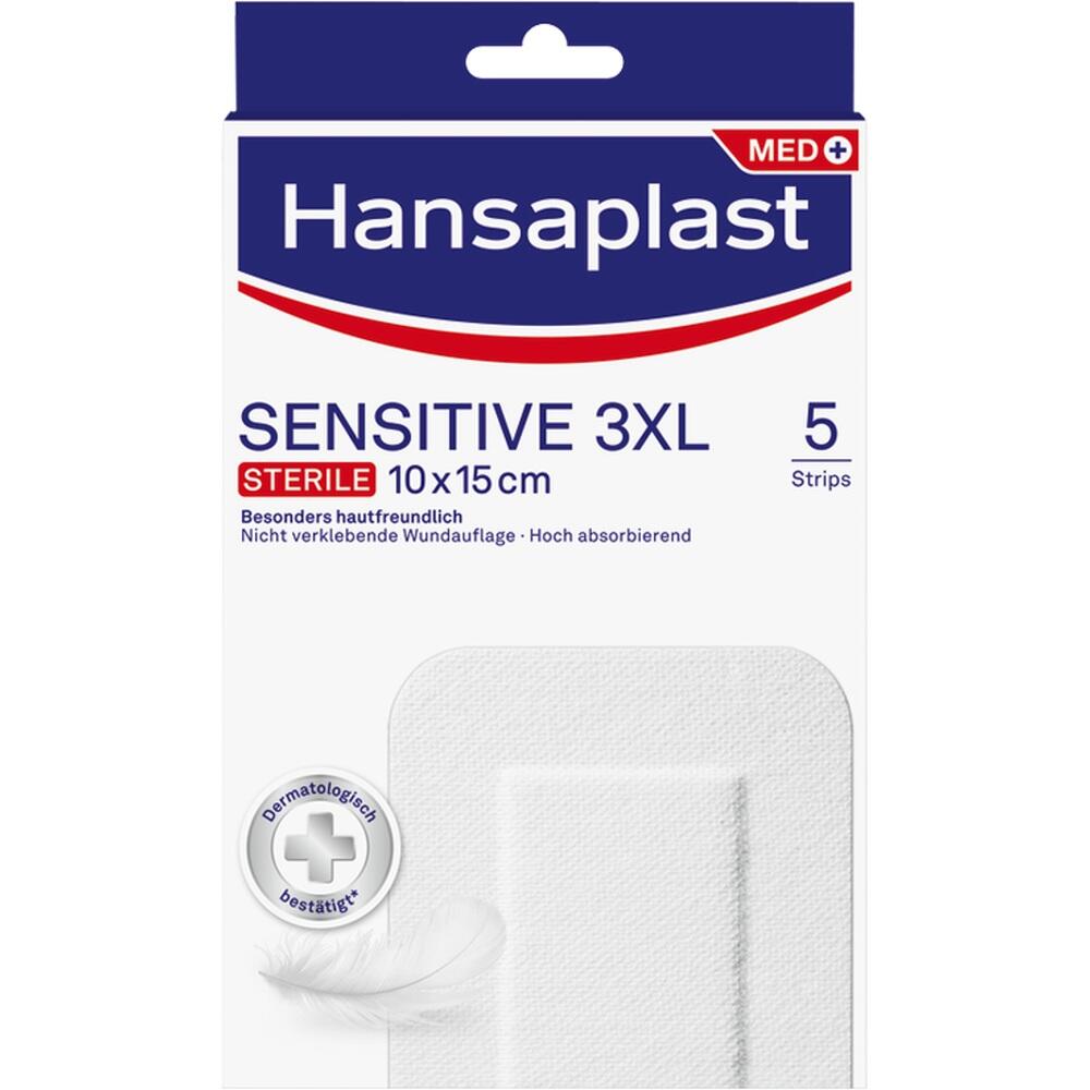 Hansaplast SENSITIVE 3XL 10x15cm 5 St Pflaster