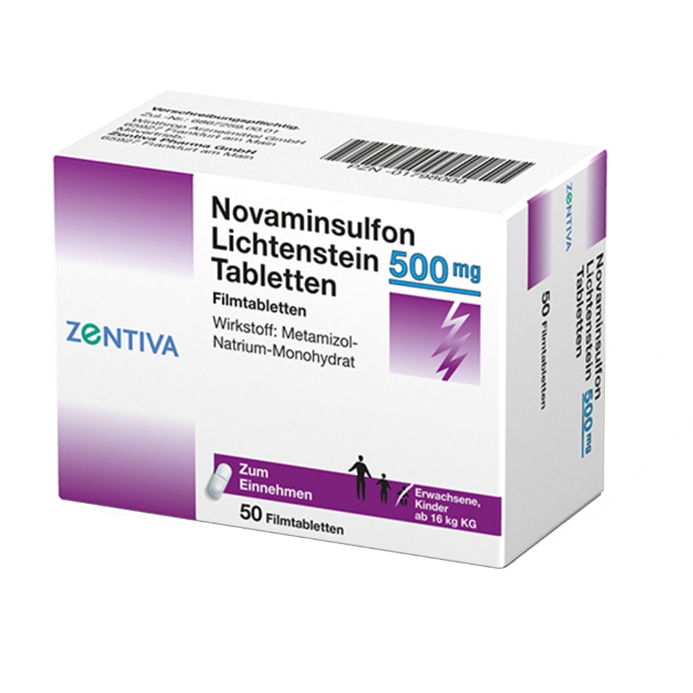 Novaminsulfon Lichtenstein 500mg 50 St Filmtabletten