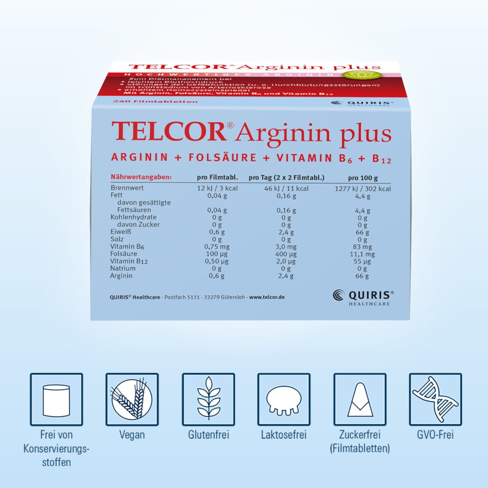 TELCOR Arginin plus 240 St Filmtabletten